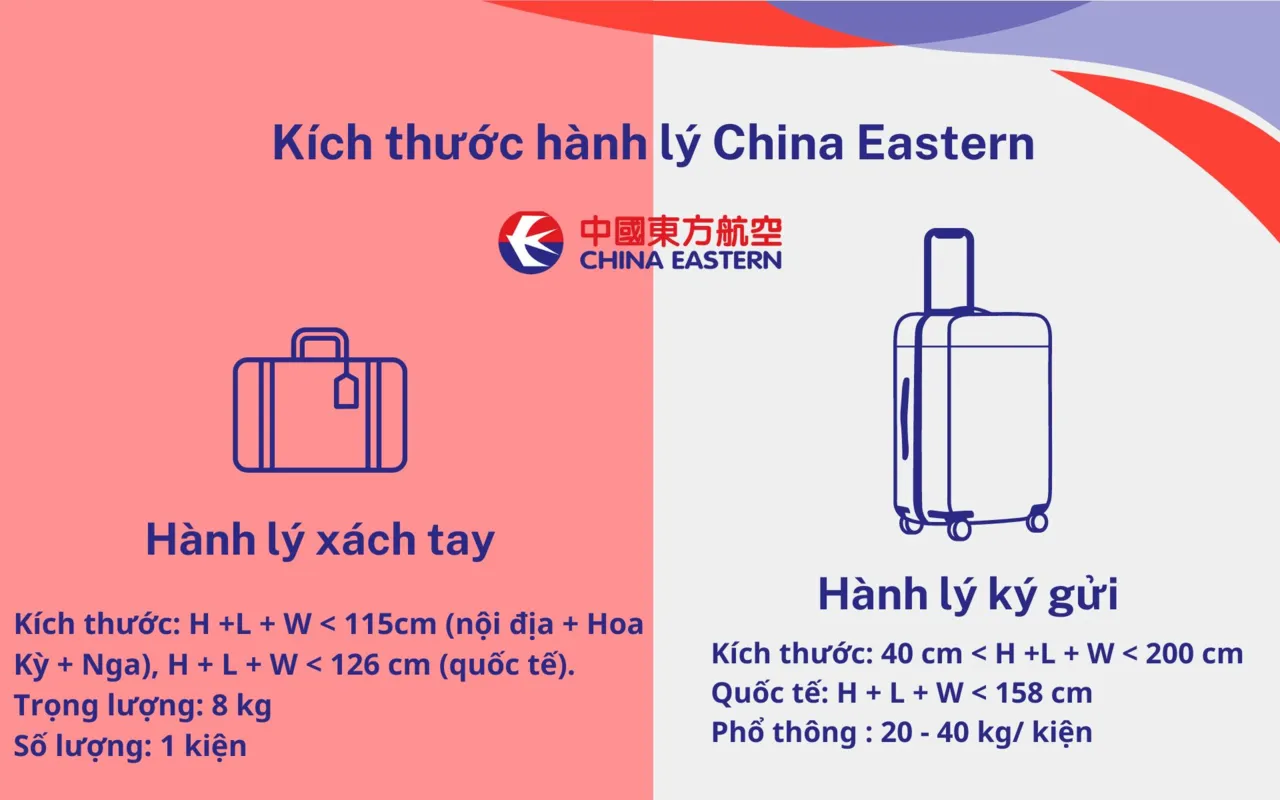 Kích thước hành lý China Eastern Airlines