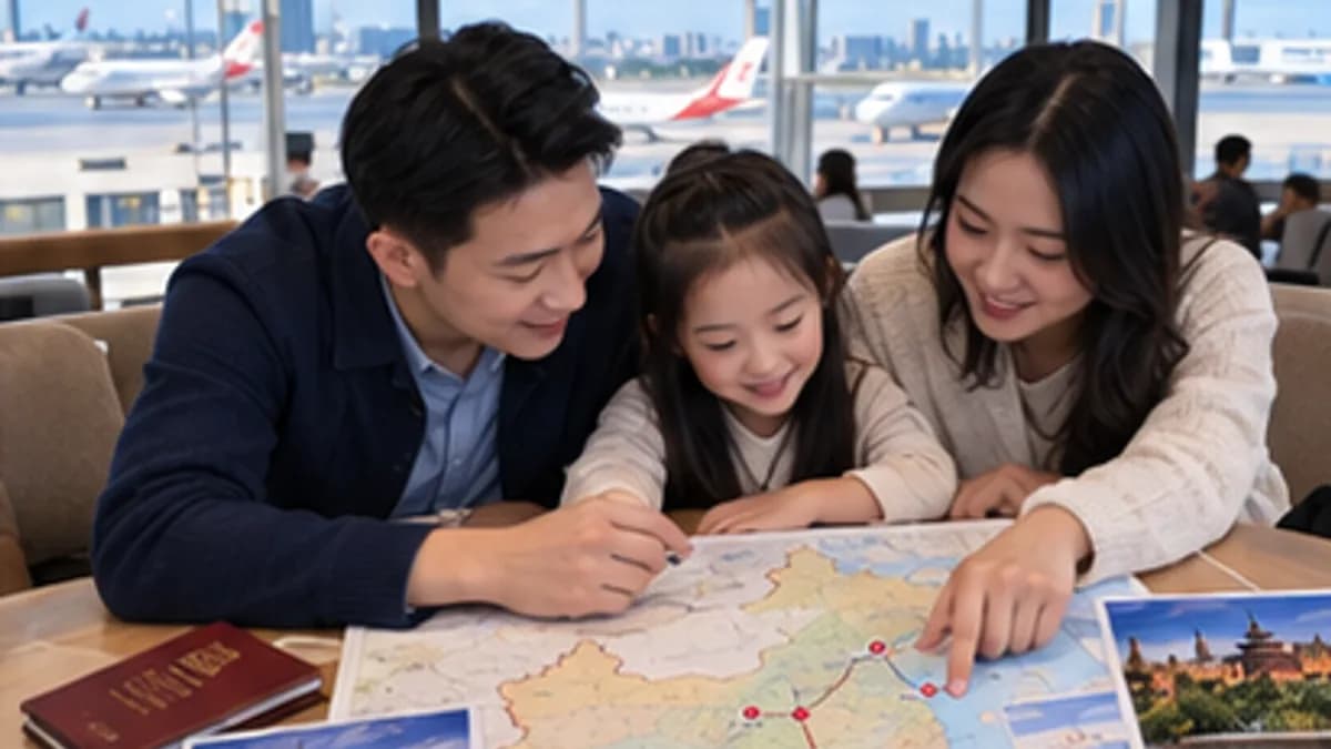 Hành khách kiểm tra ngày giờ địa phương trên vé đi Trung Quốc