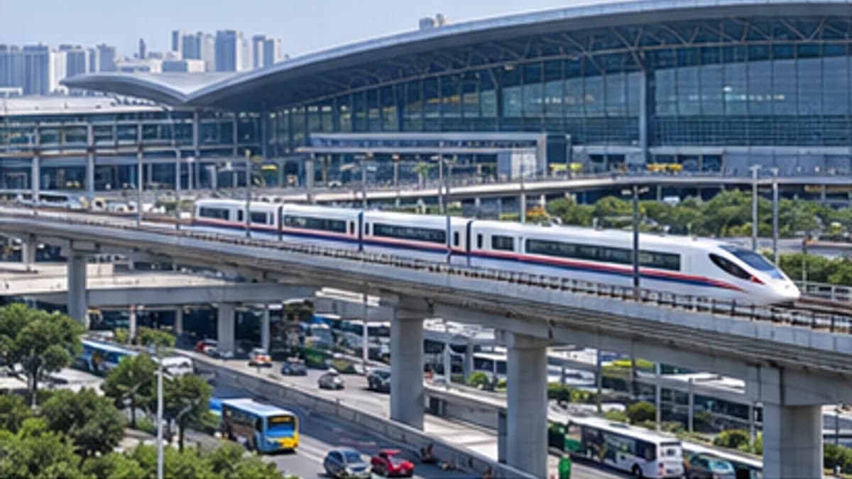 Minh họa nối chuyến khác sân bay Thượng Hải