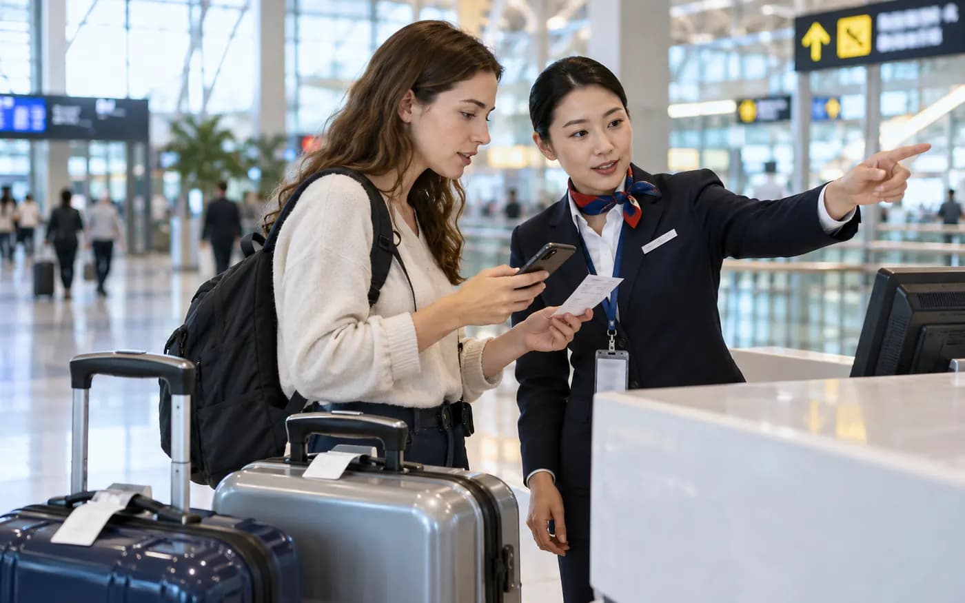 Minh họa nối chuyến tại sân bay KMG